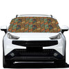 Indian Floral Patchwork Pattern Print Car Windshield Snow Cover