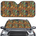 Indian Floral Patchwork Pattern Print Car Windshield Sun Shade