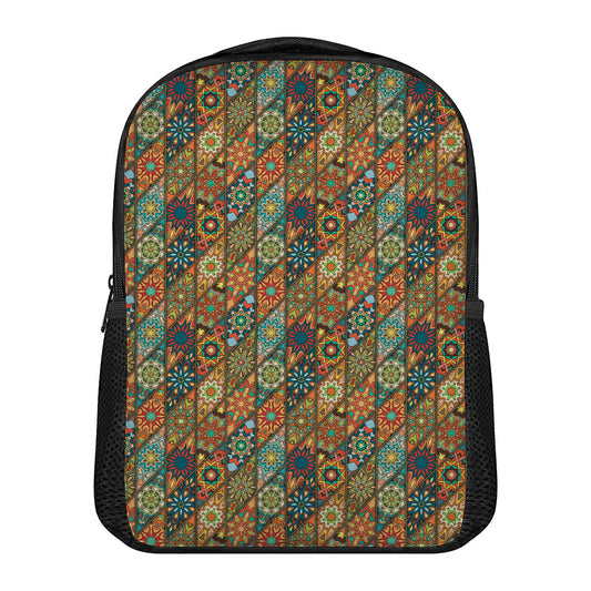 Indian Floral Patchwork Pattern Print Casual Backpack