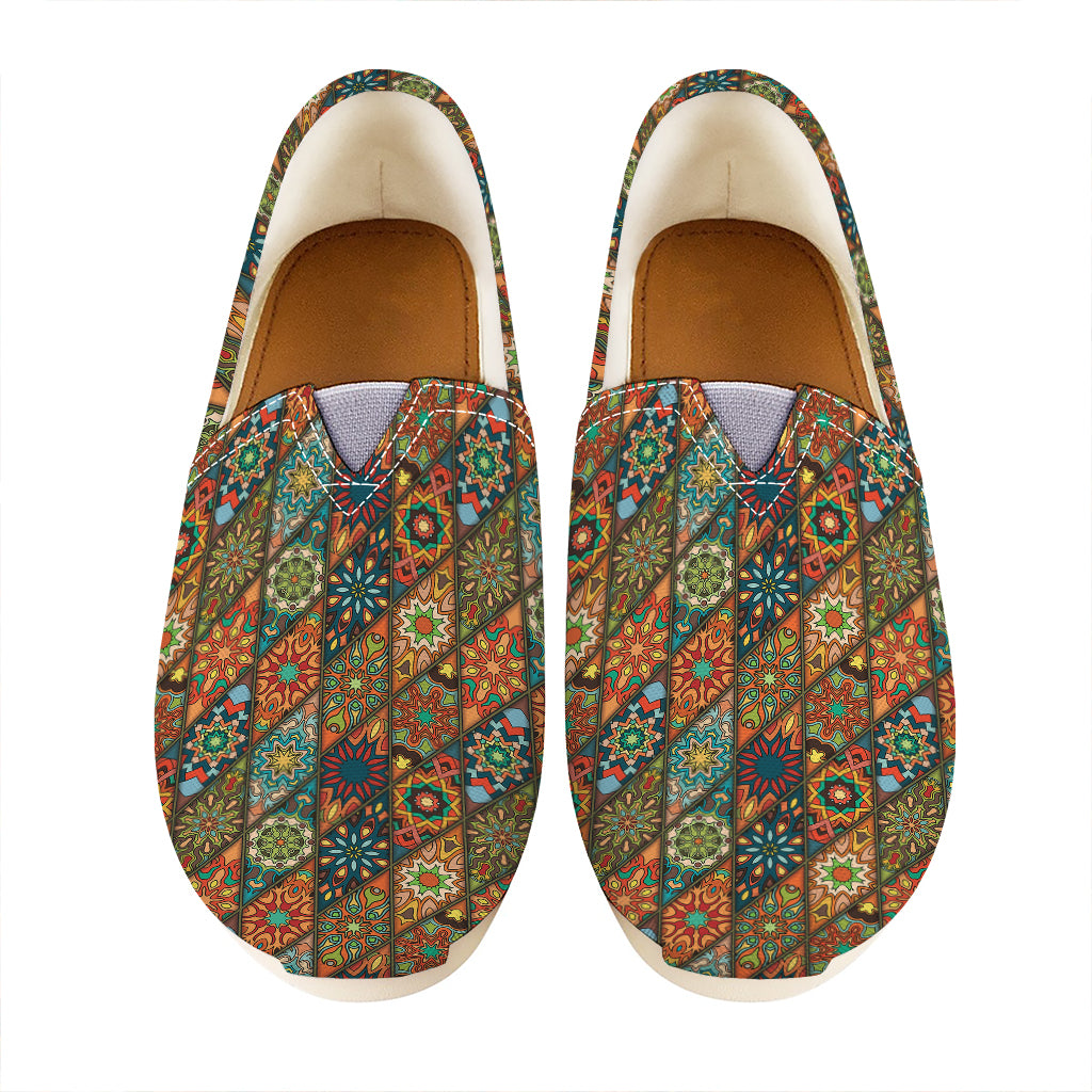 Indian Floral Patchwork Pattern Print Casual Shoes