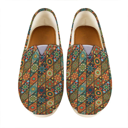 Indian Floral Patchwork Pattern Print Casual Shoes