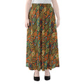 Indian Floral Patchwork Pattern Print Chiffon Maxi Skirt