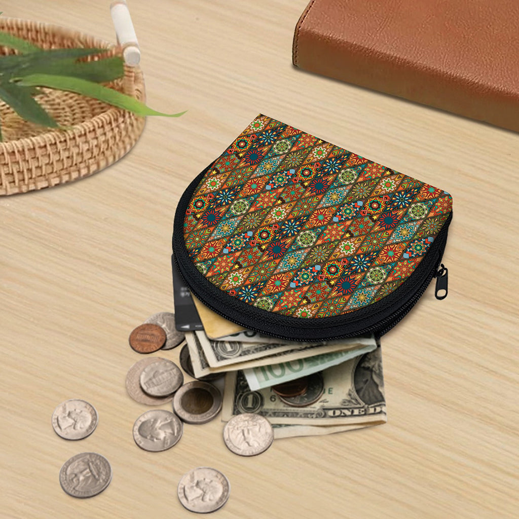 Indian Floral Patchwork Pattern Print Coin Purse