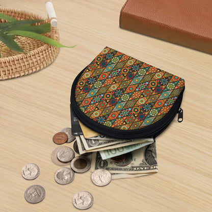 Indian Floral Patchwork Pattern Print Coin Purse