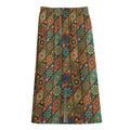 Indian Floral Patchwork Pattern Print Cotton Front Slit Maxi Skirt