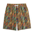 Indian Floral Patchwork Pattern Print Cotton Shorts