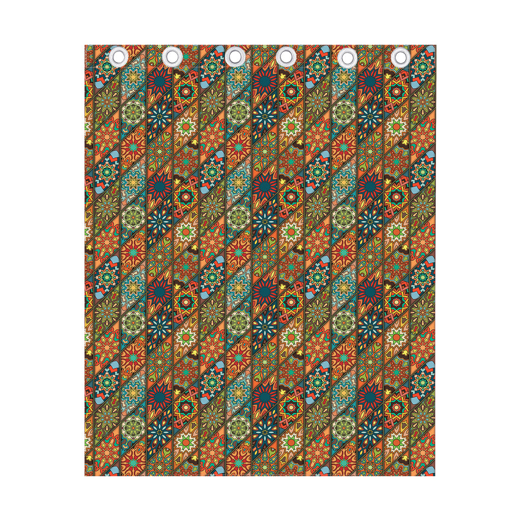 Indian Floral Patchwork Pattern Print Curtain