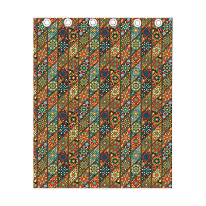 Indian Floral Patchwork Pattern Print Curtain