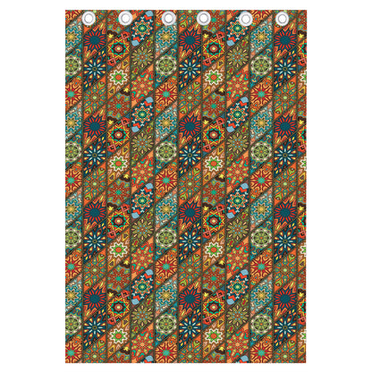 Indian Floral Patchwork Pattern Print Curtain