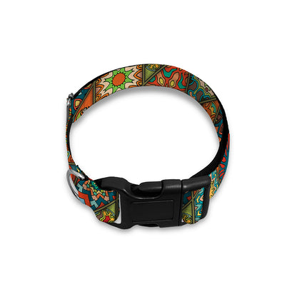Indian Floral Patchwork Pattern Print Dog Collar