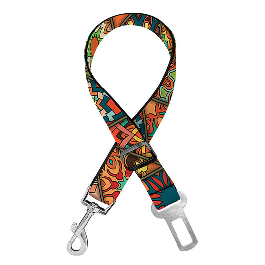 Indian Floral Patchwork Pattern Print Dog Seat Belt