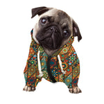 Indian Floral Patchwork Pattern Print Dog Zip Up Hoodie