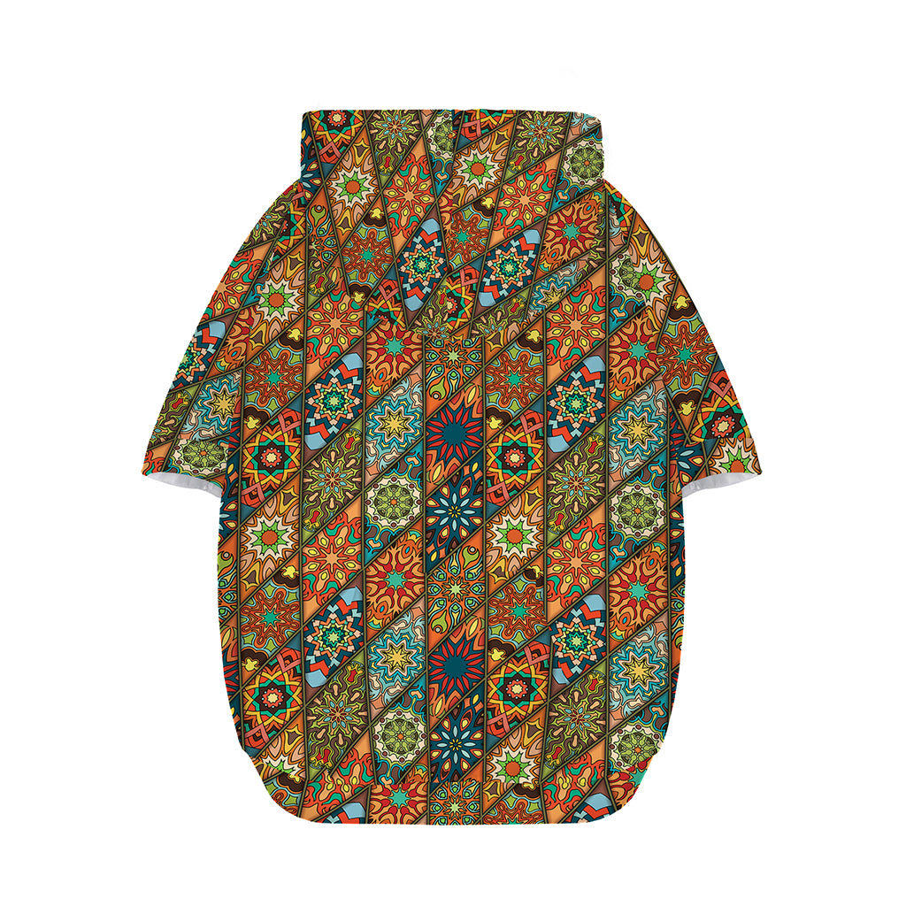 Indian Floral Patchwork Pattern Print Dog Zip Up Hoodie
