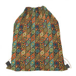 Indian Floral Patchwork Pattern Print Drawstring Bag