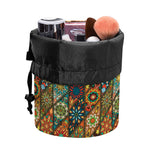 Indian Floral Patchwork Pattern Print Drawstring Makeup Bag