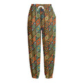 Indian Floral Patchwork Pattern Print Fleece Lined Knit Pants