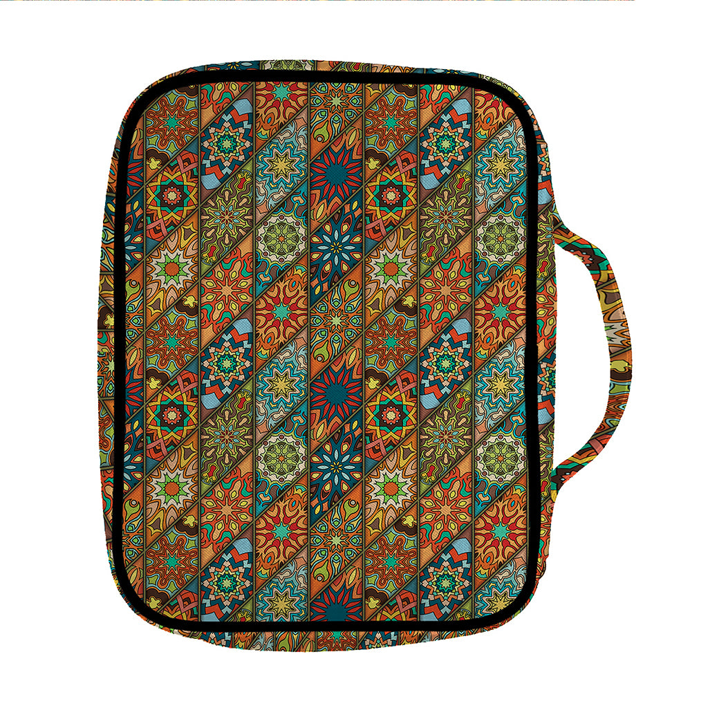 Indian Floral Patchwork Pattern Print Front Pocket Bible Bag