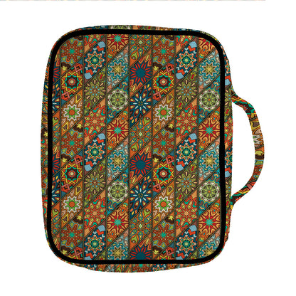 Indian Floral Patchwork Pattern Print Front Pocket Bible Bag