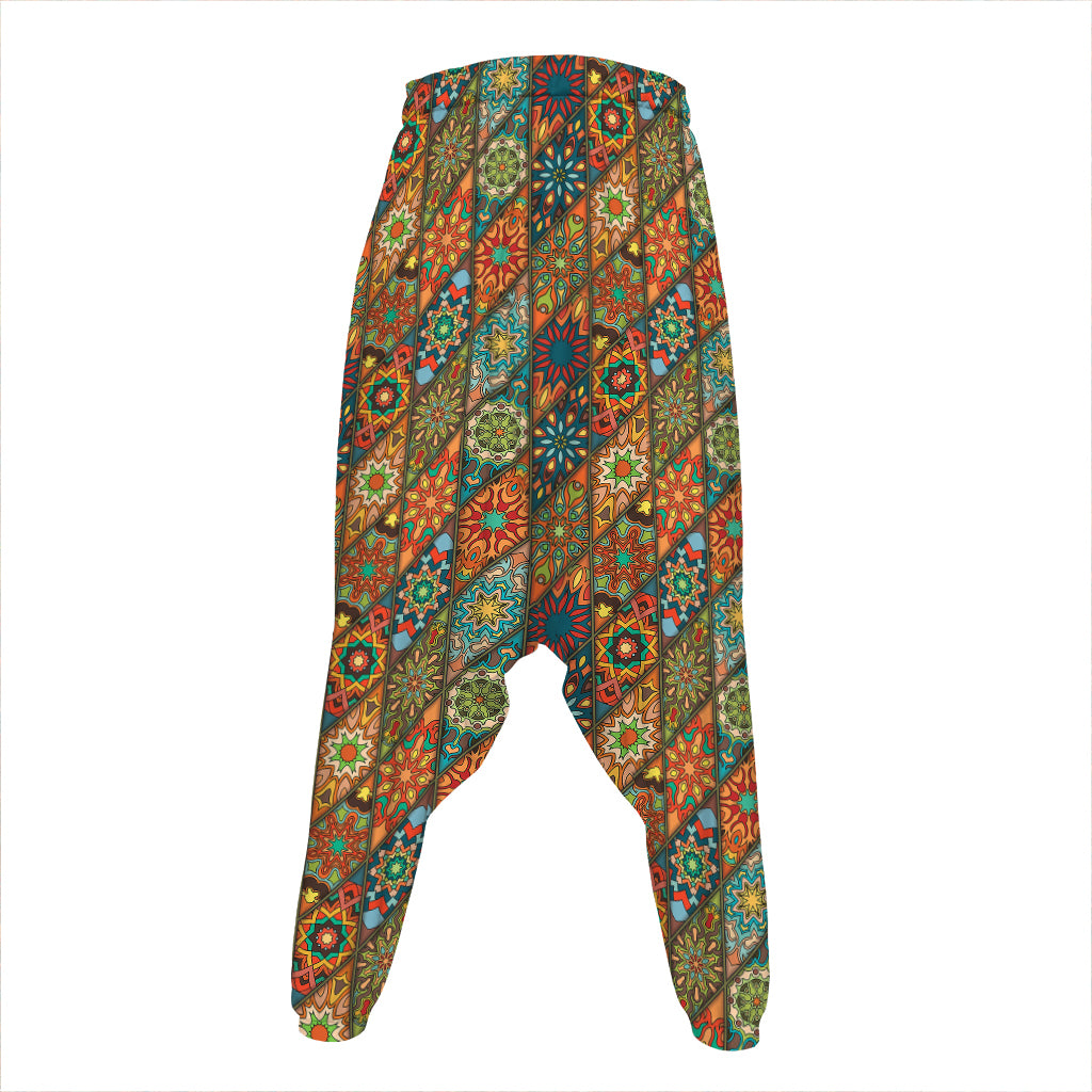 Indian Floral Patchwork Pattern Print Hammer Pants