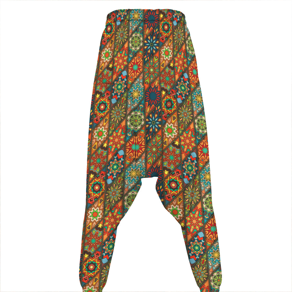 Indian Floral Patchwork Pattern Print Hammer Pants
