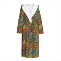Indian Floral Patchwork Pattern Print Hooded Bathrobe