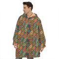 Indian Floral Patchwork Pattern Print Hoodie Blanket