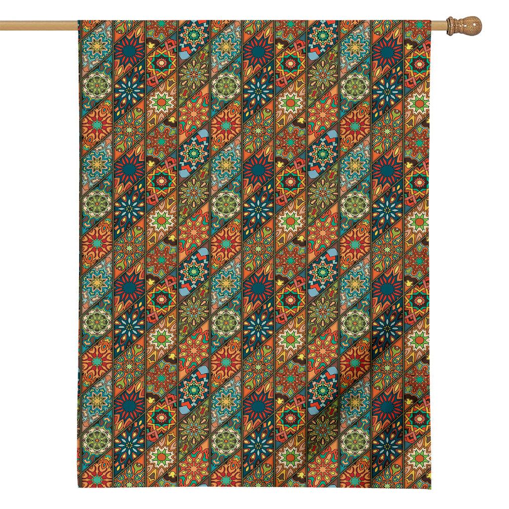 Indian Floral Patchwork Pattern Print House Flag