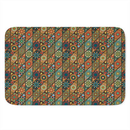 Indian Floral Patchwork Pattern Print Indoor Door Mat