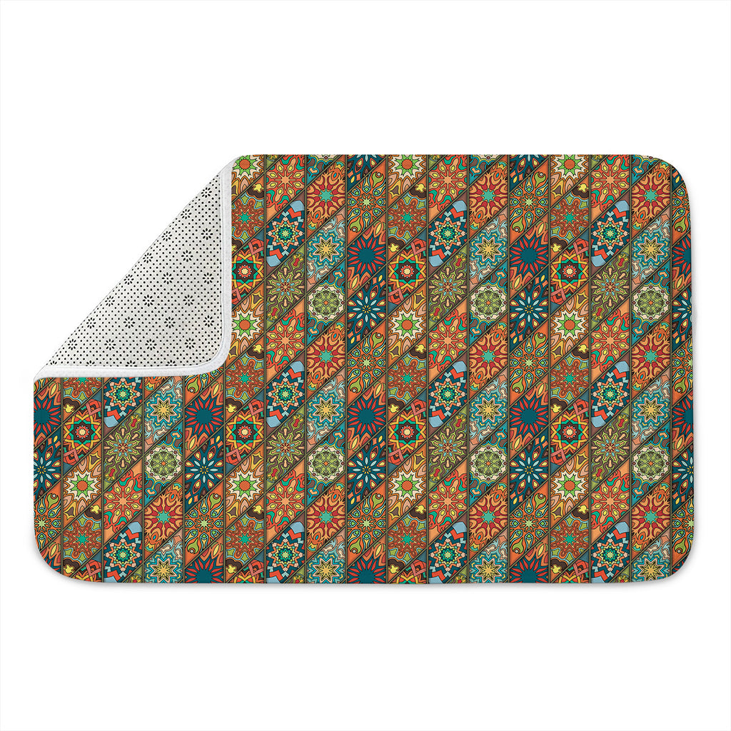 Indian Floral Patchwork Pattern Print Indoor Door Mat