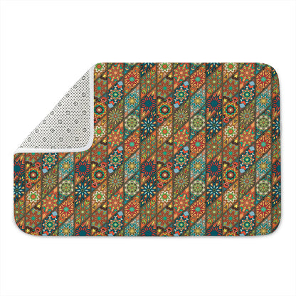 Indian Floral Patchwork Pattern Print Indoor Door Mat