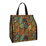 Indian Floral Patchwork Pattern Print Insulated Lunch Tote