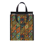 Indian Floral Patchwork Pattern Print Insulated Lunch Tote