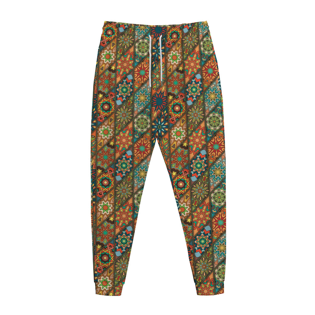 Indian Floral Patchwork Pattern Print Jogger Pants