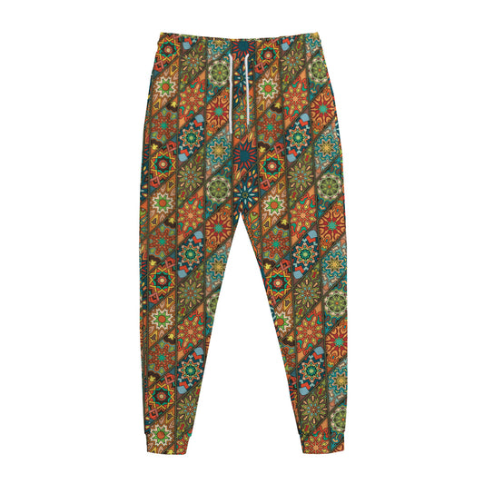 Indian Floral Patchwork Pattern Print Jogger Pants
