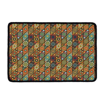 Indian Floral Patchwork Pattern Print Kitchen Mat