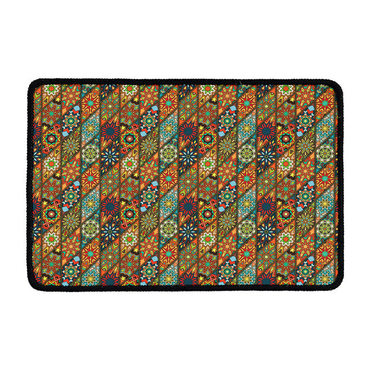 Indian Floral Patchwork Pattern Print Kitchen Mat