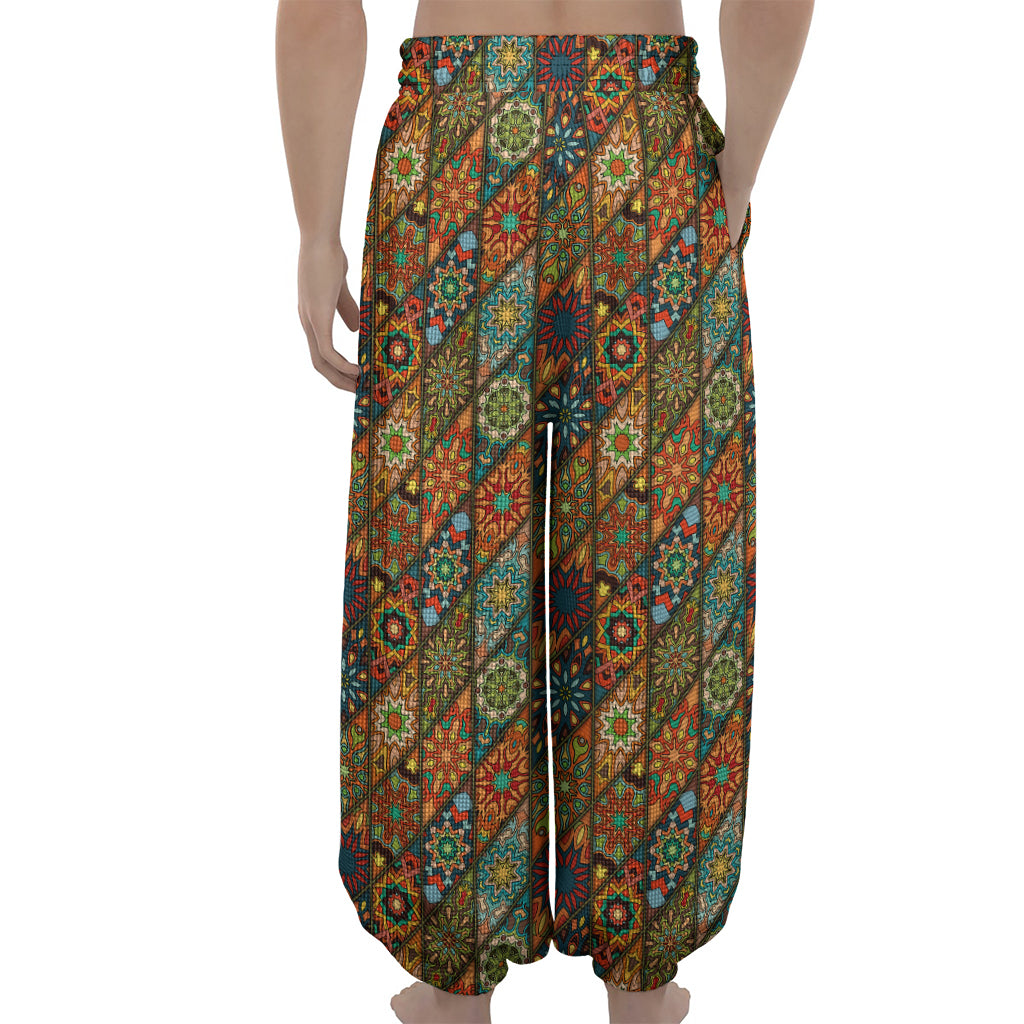 Indian Floral Patchwork Pattern Print Lantern Pants