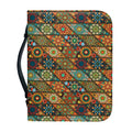 Indian Floral Patchwork Pattern Print Leather Bible Cover