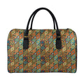 Indian Floral Patchwork Pattern Print Leather Duffel Bag