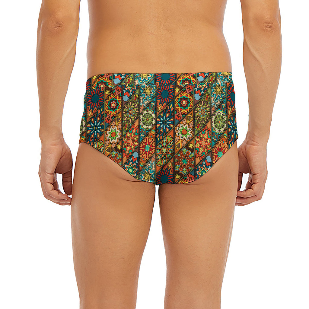 Indian Floral Patchwork Pattern Print Men's Briefs