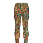 Indian Floral Patchwork Pattern Print Men's leggings