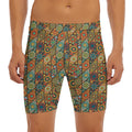 Indian Floral Patchwork Pattern Print Men's Long Boxer Briefs