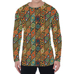 Indian Floral Patchwork Pattern Print Men's Long Sleeve T-Shirt