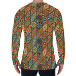 Indian Floral Patchwork Pattern Print Men's Long Sleeve T-Shirt