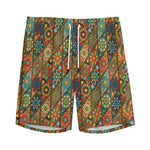 Indian Floral Patchwork Pattern Print Men's Sports Shorts