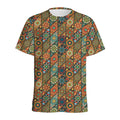 Indian Floral Patchwork Pattern Print Men's Athletic T-Shirt