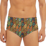 Indian Floral Patchwork Pattern Print Men's Triangle Swim Briefs
