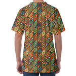 Indian Floral Patchwork Pattern Print Men's Velvet T-Shirt