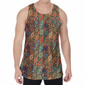 Indian Floral Patchwork Pattern Print Men's Velvet Tank Top