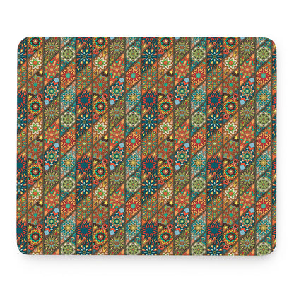 Indian Floral Patchwork Pattern Print Mouse Pad
